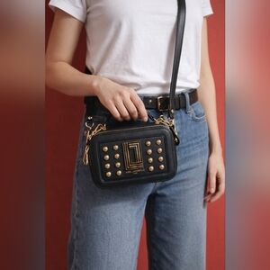 Karl Lagerfeld Black and Gold Crossbody Bag